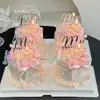 Decoración de Pastel para el Día de la Madre 2025 Hermosa mi mamá Enchufe Acrílico Lazo Vela Cinta Adorno para Vestir