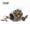 Frasco sellado de PET de grado alimenticio de 1.9L para cáscara de mandarina, té de rosa y angélica, frasco de plástico transparente de boca ancha con tapa dorada