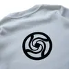 Y2K estilo japonés holgado retro moderno personalizado estampado de anime cuello redondo jersey gofre moda casual camiseta de manga larga