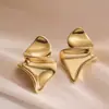 Pendientes de Personalidad de Venta Caliente Transfronterizos Aogu con Chapado en Oro de 18 Quilates, Diseño Geométrico Irregular, Pendientes de Acero Inoxidable a la Moda para Mujer