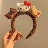 Faixa de cabeça fofa com orelhas de panda para lavar o rosto, faixa de cabeça de pelúcia de desenho animado com coroa alta para mulheres, faixa para maquiagem e lavar o cabelo, acessório de cabelo