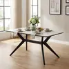 Mesa de jantar em rocha para uso doméstico, mesa e cadeiras de jantar estilo italiano, combinação de luxo leve, mesa de jantar retangular minimalista moderna de alta qualidade para espaços pequenos