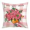Nuevas Fundas de Almohada Serie Día de San Valentín, Flores de Corazón, Mesita de Noche, Sala de Estar, Coche, Cojines Decorativos Suaves para el Hogar, Fundas de Almohada