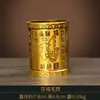 Porta-canetas de latão com ameixa, crisântemo, bambu e orquídea, decoração em relevo, quatro tesouros do escritório, decoração