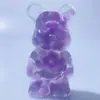 Llavero de Osos de Cristal de Resina Llavero de Muñeco de Dibujos Animados Colgante Lindo Accesorios para Coche Adornos Colgantes Creativos