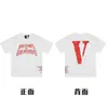 [Transfronterizo 220g] Marca Trendy Americana Vlone Jerry Big V Camiseta Casual Calle Alta Calle Street Pareja Manga Corta Vtg