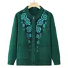 Elegante cárdigan de punto para mujeres de mediana edad y mayores, perfecto para otoño e invierno, un suéter de punto abierto de moda que se puede usar como capa exterior, una chaqueta de punto para madres