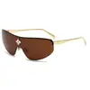 Nuevas Gafas de Sol Metálicas Sin Montura de Moda para Hombre Gafas de Sol de Marco Grande Cuadradas Gafas Anti-UV Tendencia Calle Damas