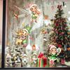Tren de Santa Claus Decoración Festiva Pegatina para Ventana Vidrio de Ventana Puerta Decoración del Hogar Pegatina Electrostática Visible por Ambos Lados