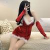 Xianyi Lencería Sexy Disfraz de Invierno Navidad Uniforme Sexy para Juego de Roles Tentación Escote Profundo Deseo Puro Traje de Pasión