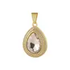 Colar com Pingente de Gota d'Água Coração de Pêssego Pedra Preciosa Zircônia Estilo Europeu e Americano Distrito de Lu Luxo Acessível Joias de Moda Feminina