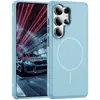 Adecuado para funda de teléfono Samsung S26 Ultra, magnético, PC engrosado, textura lateral antideslizante, anticaídas, funda de teléfono Samsung retro