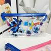Estuche de Lápices con Cremallera de Dibujos Animados de PVC para Comercio Exterior, Conejo Azul Lindo, Bolsa de Lápices de Una Sola Capa, Bolsa para Documentos, Bolsa de Almacenamiento Impermeable, Papelería