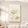 Pintura decorativa de varanda estilo creme, mural de parede de fundo de sofá de sala de estar de alto nível, pintura pendurada de chão com flor abstrata para quarto