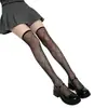 Calcetines largos hasta la rodilla con patrón de rombos cruzados, populares calcetines hasta el muslo con patrón de rombos grandes, estilo JK japonés, jacquard blanco y negro