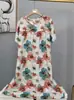 Novo Pijama de Algodão e Seda 2025 para Mulheres, Verão Fino Tamanho Grande, Vestido Longo de Algodão Artificial de Manga Curta para Usar por Cima