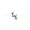 Brincos de Titânio F-136 de Quatro Elo Estrela de Cinco Pontas com Zircônia em Formato de Estrela Embutida, Joias de Piercing de Titânio G23