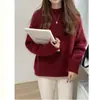 Nueva colección de otoño: Suéter de alta gama para mujer de piel de mapache en color rosa melocotón cremoso, con un diseño único y elegante con un ambiente relajado y casual para el invierno.
