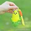 Pingente de Vegetal de Pelúcia Fofo e Adorável DIY Criativo Feito à Mão Tricô Chaveiro de Mochila Crochê com Fio Pequeno Acessório