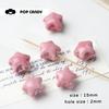 Cerámica Alta Temperatura Estrella de Cinco Puntas Flor de Ciruelo Piezas Cuentas Rectas DIY Hecho a Mano Estilo Chino Material para Pulsera con Chaqueta Joyería Accesorios