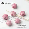 Pulsera de cerámica de alta temperatura con forma de estrella de cinco puntas y flor de ciruelo, con cuentas de orificio recto, hecha a mano, estilo chinoiserie. Accesorios de joyería.