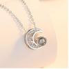 Collar de Proyección Estrella Luna Plata Esterlina S925 para Mujer Estilo Japonés y Coreano Simple Celebridad de Internet Estrella Luna Colgante Personalizado Cadena Clavicular