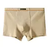 Huajielong Textura de Algodão Cor Sólida Roupa Íntima Masculina Atacado Cintura Média Masculina Tamanho Grande Respirável Boxer Brief Masculino Pode Fazer Dropshipping