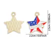 Nuevo Colgante de Gota de Aceite del Día de la Independencia Americana Accesorios de Joyería de Aleación DIY Colgante para Collar Llavero Cruz Colgante Venta Caliente Transfronteriza