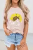 E-commerce Transfronteiriço Amazon Novo Pico de Girassol Tudo Vai Ficar Bem Estampado em Inglês Gola Careca Manga Curta Camiseta Feminina