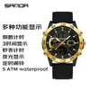 Popular Reloj para Hombre Senda Cool de Aspecto Elevado 3 Zonas Horarias Casual Versátil Electrónico Luminoso Impermeable Cruz