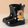 Novas Galochas Infantis Cartoon Capivara Tendência, Botas Fofas Impermeáveis e Antiderrapantes para Meninos e Meninas, Adequadas para Todas as Estações