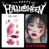 Calcomanía de Tatuaje de Halloween Simulación Facial Desechable Cicatriz Horror Hombres y Mujeres Puntada Maquillaje de Fiesta Cicatriz Atractiva