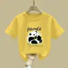 2237# Camiseta Infantil de Verão Manga Curta 2025 Nova para Meninos Meia-manga Estilo Ocidental Top para Meninas Meia-manga Algodão Crianças Maiores