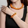 Pulseras de Moda Halloween Transfronterizas Europeas y Americanas con Personalidad, Conjunto de Joyería de Collar de Cuentas de Calabaza Halloween Retro Artístico