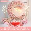 Arreglo floral artificial de alto nivel con flores rosas para bodas, arco de luna para bodas, flores para bodas