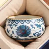 Taza de Cata de Té Azul y Blanco de Horno Ru Taza Individual para Maestro de Té en Casa Juego de Té Kung Fu de Lujo Ligero de Gama Alta China Tazas de Té
