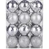 24 Decoraciones de Bolas Cuadradas para Árbol de Navidad Brillo Mate Bola con Purpurina Plástico Mixto Bola de Color Navideño 3CM 4CM