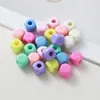 Contas de ábaco em formato de roda de macaron, contas em formato de flor, contas quadradas, contas soltas, contas acrílicas para DIY com fio, pingentes para bolsas, chaveiros, acessórios para pulseiras