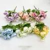 Ramo de crisantemo artificial estilo europeo, peonía, mango pequeño, flor de seda, flor artificial, decoración, estilo INS, flor pequeña, orquídea, peonía