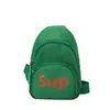 Bolsa de peito com letra para crianças estilo coreano moderna legal verão novo leve casual jardim de infância meninos e meninas ombro transversal cintura bolsa