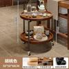 Mesa de Té Móvil de Madera Maciza Mesa de Té Pequeña para el Hogar Sala de Té Gabinete de Té Rueda Universal Carrito Nuevo Estilo Estante de Almacenamiento Balcón