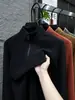 Moletom Masculino de Gola Alta Meia-Boca Tamanho Extra Grande para Outono e Inverno, Blusa Casual Quente de Manga Longa, Camada Base, Direto da Fábrica