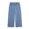 Estilo Europeo Transfronterizo Z 2026 Nueva Moda Temperamento Ropa para Mujer al por Mayor Lunares Cintura Alta Pierna Ancha Jeans 6460151
