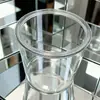 Cubo de Basura Redondo Acrílico Transparente Caja de Almacenamiento Papelera para Sala de Estar Tanque para Peces y Camarones Recipiente de Agua con Tapa con Tapa Sellada