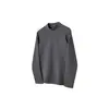 DERTO 100 Lana Merino Lana Pura Tejido Fino Ajustado Suéter Capa Base Cuello Redondo Cuello Semi Alto Suéter Hombre