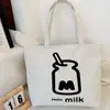 Bolso de Hombro Nuevo Estampado, Bolso de Lona para Mujer de Mano, Bolso Tote Estilo Coreano de Gran Capacidad, Bolso Artístico para Estudiante