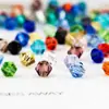 Cuentas sueltas de cristal de dos puntas con borde superior, de 4 mm, para manualidades, accesorios de joyería