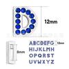Letras de diamante azul zafiro de 8 mm letras de aleación de pedrería correa DIY con cuentas collar para mascotas tobillera accesorios de joyería