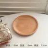 Bandeja de Madera Estilo Madera Natural, Bandeja Redonda de Madera, Plato Pequeño Ovalado de Madera de Haya Estilo Japonés, Plato para Postre de Leche, Plato de Presentación
