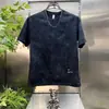 Camiseta Minimalista de Manga Curta com Estampa de Letras Transfronteiriça para Homens, Verão Solta Casual Versátil Gola Redonda Meia Manga